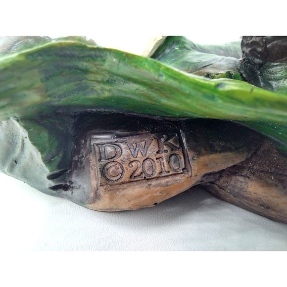 Hummingbird Votive Candle Holder Floral Marked DWK 2010 on back 6 Inches Tall - Picture 9 of 14